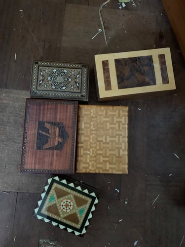 VINTAGE WOODEN CIGAR or cigarette boxes - job lot - Picture 5 of 5