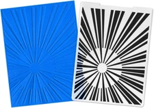 3-D Textured Impressions Background Embossing Folder, Radiate Line Pattern Plast