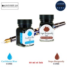Monteverde 60ml Core Ink Bottle (30ml Caribbean Blue, 30ml Napa Burgundy)