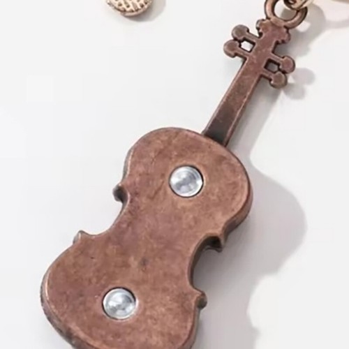 1 Piece Classic Violin Notes Enamel Keychain Musical Instrument en ligne Music Key Ring