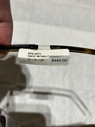 Prada PR66YV Mens Metal Eyeglass Frame 02N1O1 Matte Baltic Gunmetal 57-17-145 - Picture 4 of 6