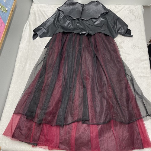 Lady Vampire Gothic Costume Wicked Queen Dress w/Cape Attached Girls XL/Women S - Picture 5 of 10