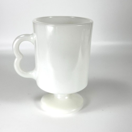 Vtg Fire Chiefs Conference Coffee Cup Mug White Milk Glass Footed 80s - Picture 3 of 9