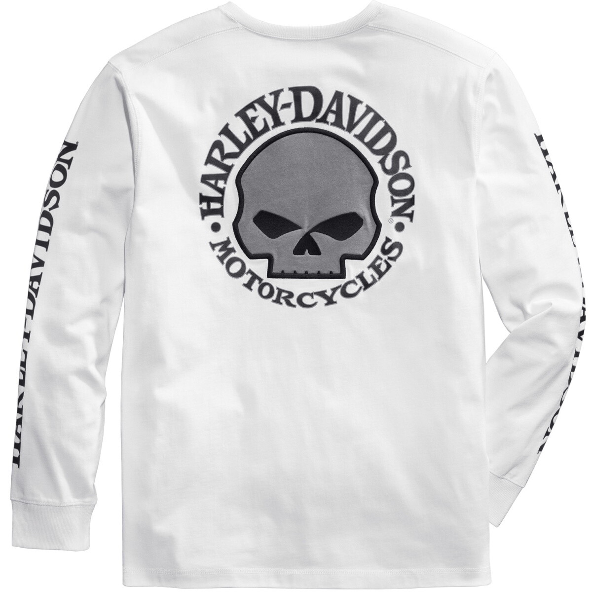 HD Long Sleeve Skull White Harley Davidson Sweatshirt Sweater Pullover Men's