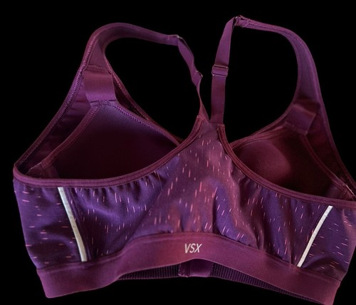 VSX Sport Victoria's Secret Racerback Sports Bra Underwire Zip Front Plum 34B - Picture 4 of 7