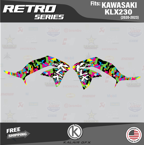 Graphics Kit for KAWASAKI KLX230 (2020-2023) Retro - MAGENTA-SHIFT - Bild 2 von 6
