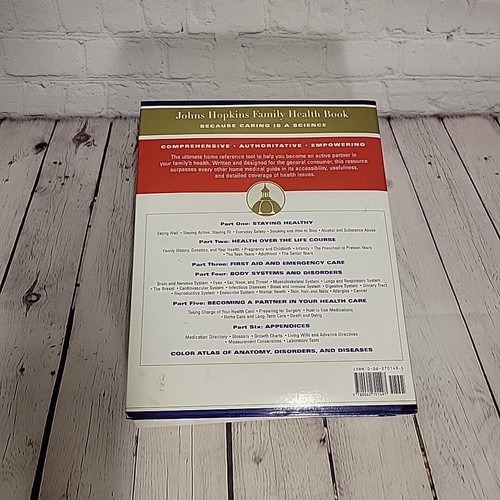 1999 Johns Hopkins Family Health Book hardback first aid symptoms pictures med - Picture 2 of 6
