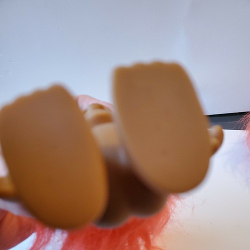 Vintage 4" Ace Neuheit Troll Puppe orange Haar Juwel Diamant Bauch  - Bild 4 von 4