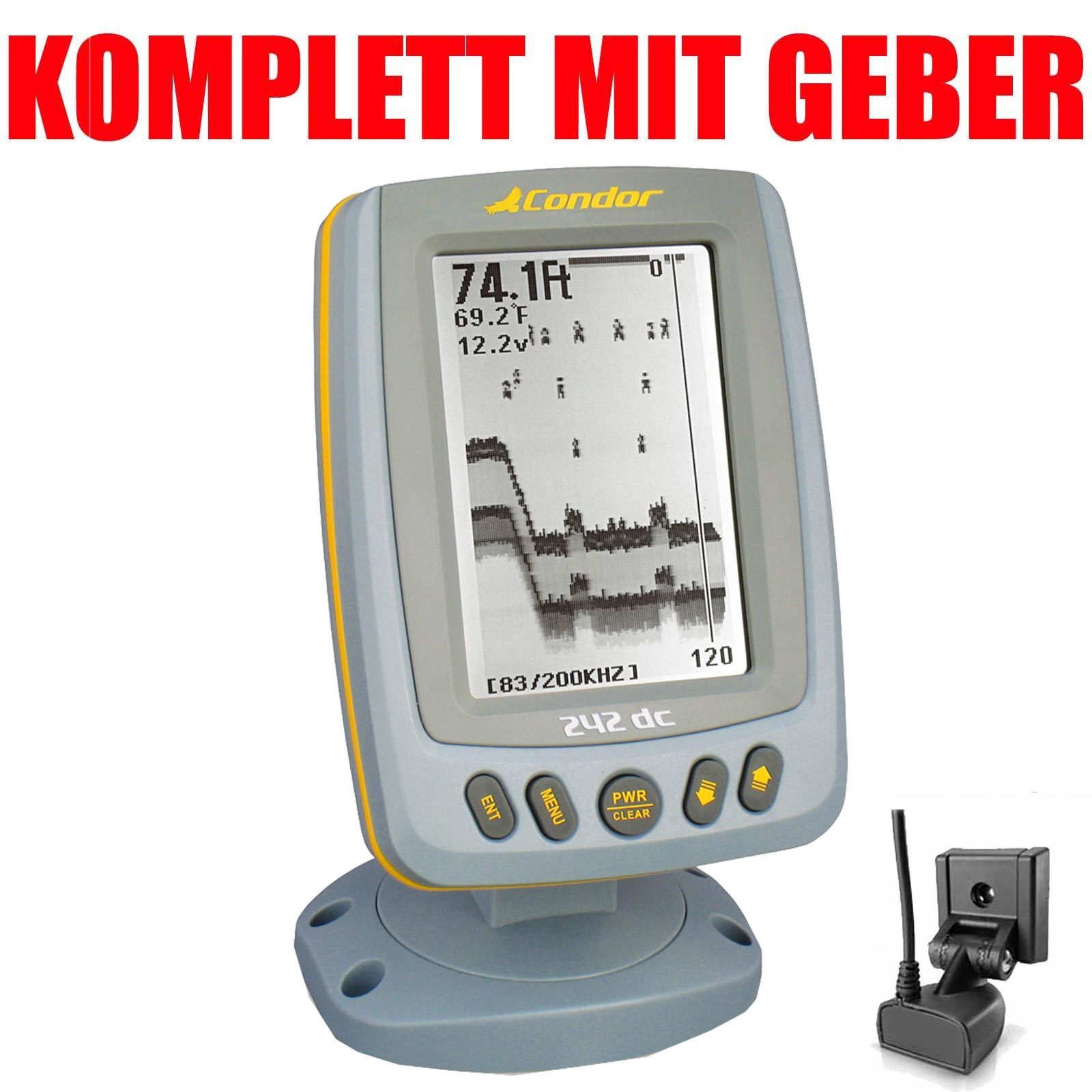 Condor Echolot komplett mit Geber Fischfinder 242dc Condor Echolot komplett mit Geber Fischfinder 242dc