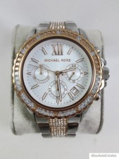 NEW Michael Kors Everest Two Tone Rose Gold Silver Chronograph Watch MK6975