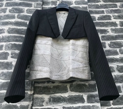 UltraRare & Iconic Dior Homme Hedi Slimane SS06 Pinstripe Wool Bolero Blazer - Picture 12 of 12