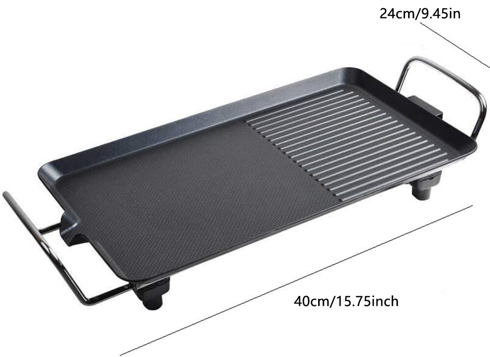 Electric Teppanyaki Table Top Griddle BBQ Hot Plate Barbecue Grill Pan M-XL Size