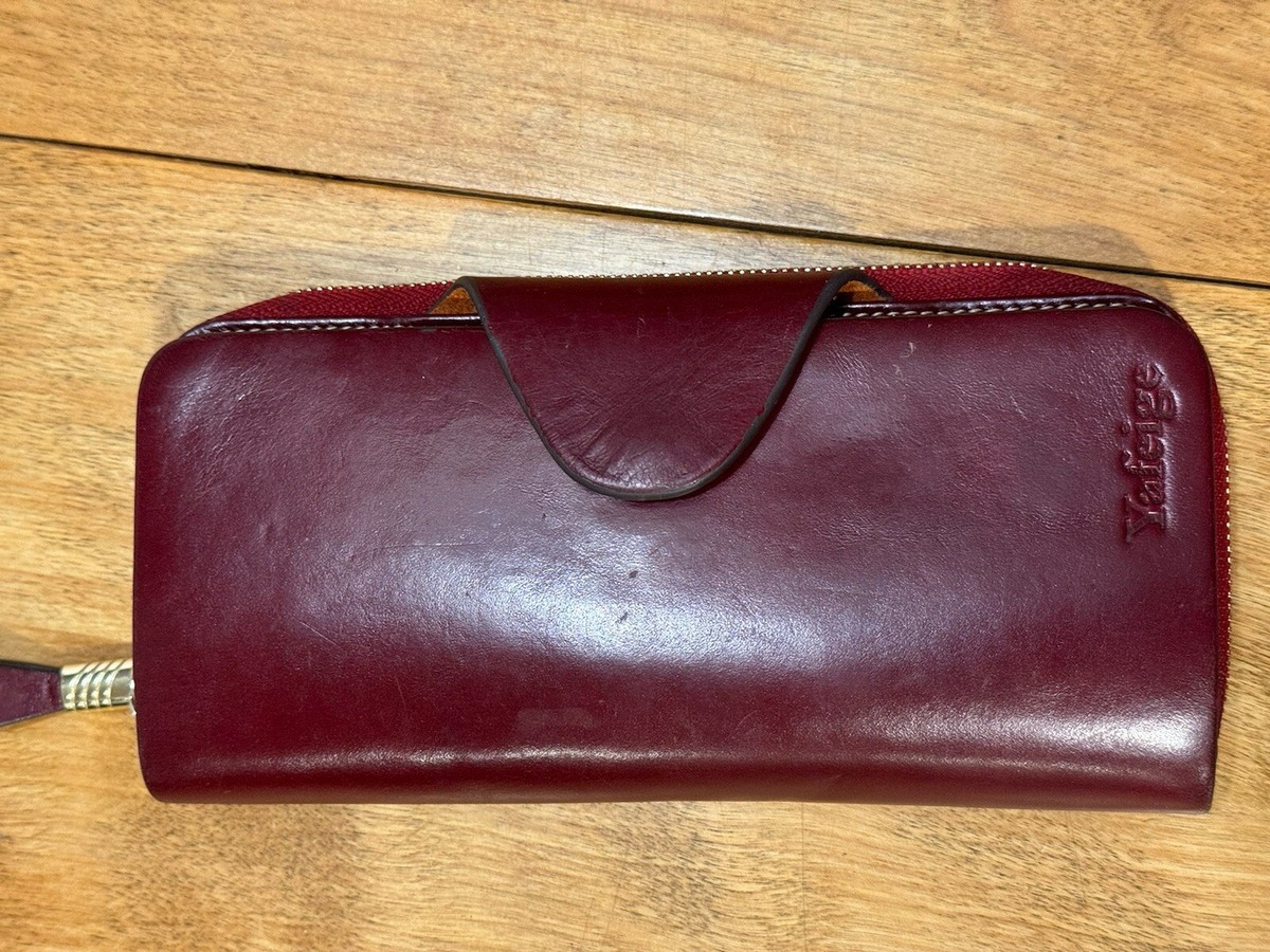 Yafeige Large Luxury Women's Tri-fold Leather Wallet Burgundy