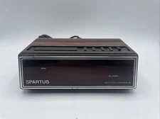 Vintage 80s Spartus Digital Alarm Clock Faux Wood Grain Model 1108 Tested Works