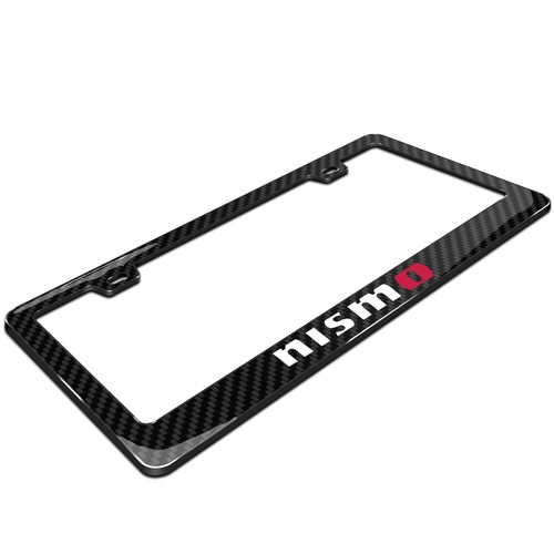 Nissan NISMO Black Real 3K Carbon Fiber Finish ABS Plastic License Plate Frame - Picture 3 of 7