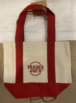 Trader Joe's NEW  Limited Edition Embroidered MINI CANVAS TOTE BAG