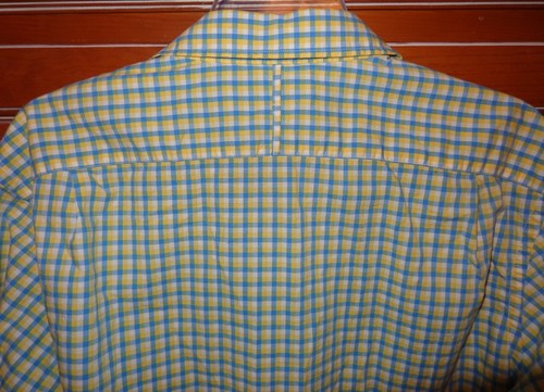 Camisa Banana Republic azul amarillo a cuadros lavado suave manga larga para hombre larga 16-16-1/2 - Imagen 5 de 5