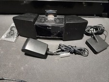 iLuv IMM155 Vibro II Alarm Clock 30-Pin Speaker Dock Black With Power Cord