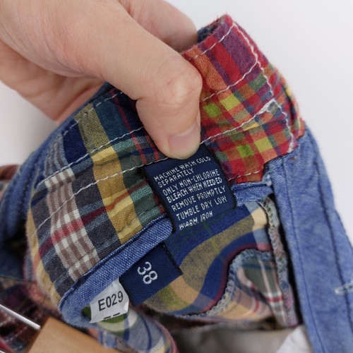 Polo Ralph Lauren Men's W38 Vintage Multicoloured Patchwork Madras Check Shorts - Picture 6 of 8