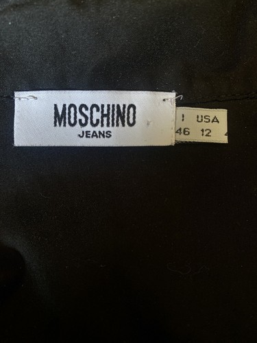 Moschino Vintage 90s Designer Authentic Shirt Black Heart Crystal Size It 46 M - Picture 7 of 7