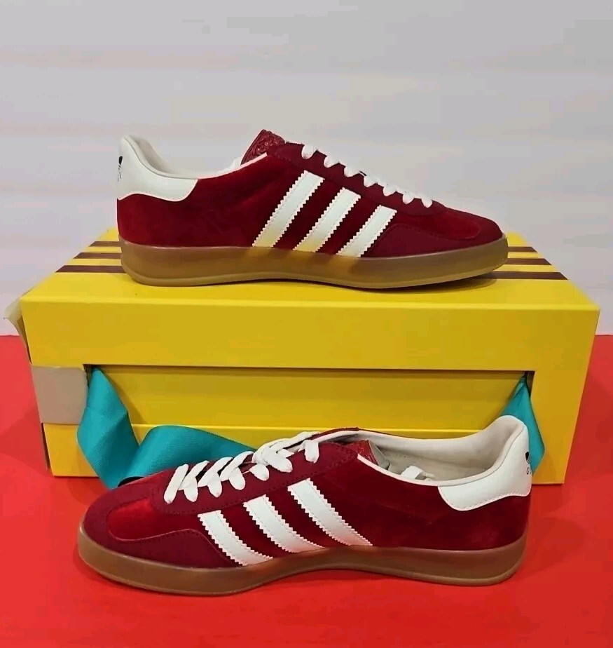 Authentic Gucci x Adidas 'Red Velvet' Gazelle Sz Mens 6.5 image 4