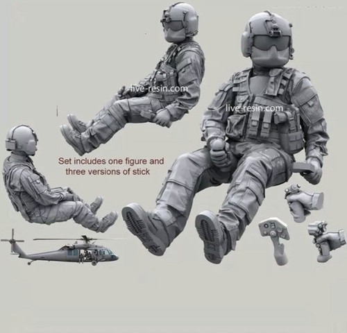 1/35 resina HH-60G Pave Hawk Helicopter Crew set (NO AEREO) 7 personaggi + corda + pistole - Foto 4 di 12
