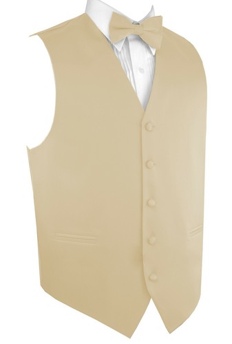 Men's Solid Satin Tuxedo Vest, Tie and Hankie Set. Formal, Wedding, Prom, Dress - Picture 21 of 34