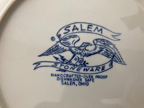 Vintage Salem Stoneware Georgetown Eagle Dinner Plate Patriot Flag Retro Ret USA - Picture 9 of 10
