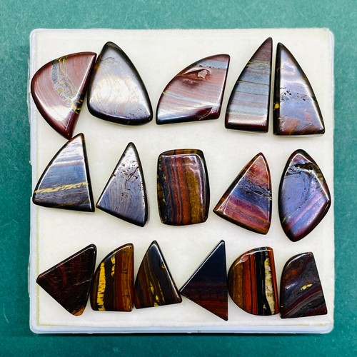 16 Pcs Natural Iron Tiger Eye 15-26mm Cabochon Loose Wholesale Gemstones Lot - Picture 5 of 13