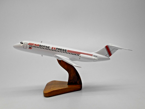 DC-9 Airborne Express Airborne DC9 Flugzeug Schreibtisch Ofen Holz Modell klein neu - Bild 3 von 7