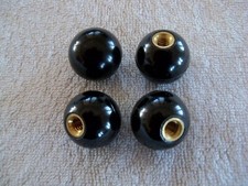 1" Black Plastic Ball Knob w/ 5/16" Threaded Insert - Joystick Head Clamping