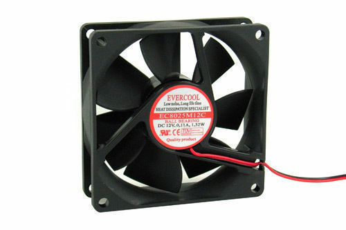 Evercool EC8025M12C-C2P 80mm x 80mm x 25mm Ballbearing Fan, 2Wire, 2Pin - Picture 1 of 2