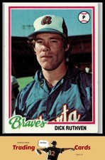 1978 Topps #75 Dick Ruthven Atlanta Braves Baseball Card VG/EX