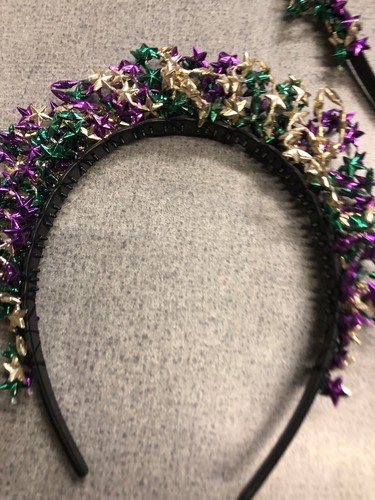 2 X Costume Headband Mardi Gras Halloween Party Pruple Green Gold BEST SELLER - Picture 3 of 6