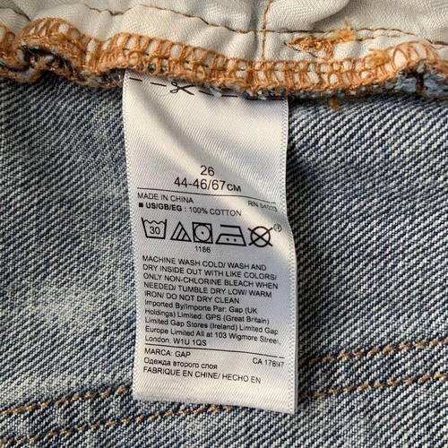 Minigonna in denim lavaggio acido GAP taglia 26 5 tasche  - Foto 6 di 6