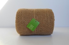 JUTE BURLAP Ribbon Roll, Natural Tan, Unwired Finished Edge, 10 yards 5.5" Wide