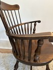 Vintage S Bent & Bros Colonial Windsor Captain Spindles Chair Dark Solid Wood — photo 10