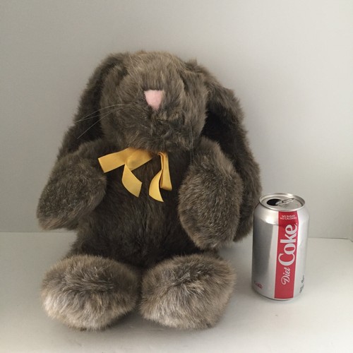 Plush Creations Inc. Bunny Rabbit Brown Floppy Long Ears Vintage 1993 Yellow Bow - Picture 8 of 13