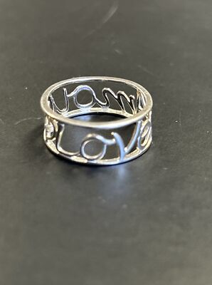 Sterling Silber Love Amour Ring mit Diamant Akzent gemarkt 925 GFC Größe 8