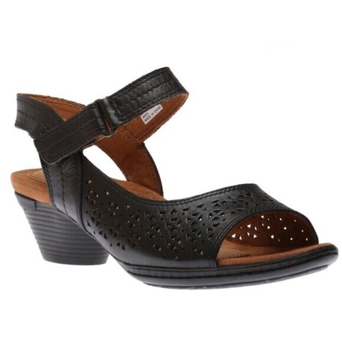 Cobb Hill Laurel Sandals Black Comfort Shoes Laser Cut Out Size 9 Cutout NEW