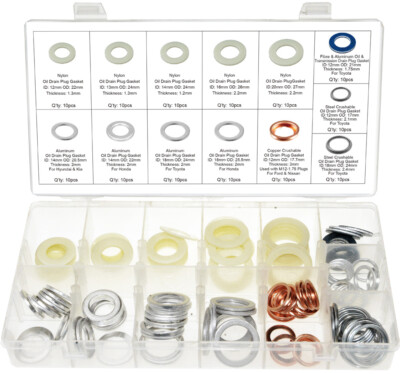 #ad Swordfish 32520 130pc Oil Drain Plug Oil Pan Gasket Washer Assortment $26.66