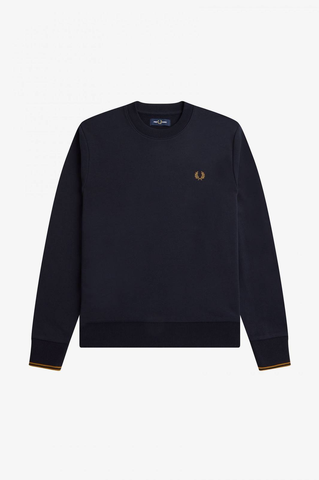 Fred Perry Felpa Girocollo Misto Cotone Blu - Taglia S Abbigliamento Uomo Felpe