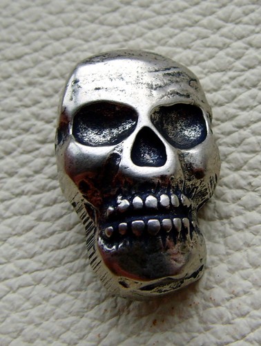 Skull-Head-Niete Zierniete Totenkopf Skull Schädel Piratenkopf Neu Altsilber - Bild 3 von 4
