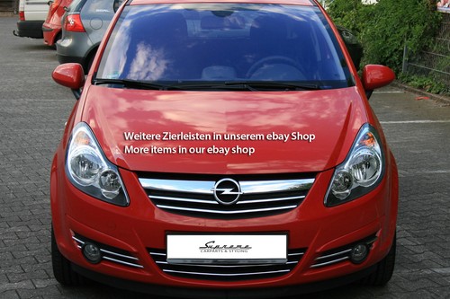 Modanature cromate Opel Corsa D 06-11 per griglia inferiore modanature 3M - Foto 6 di 6