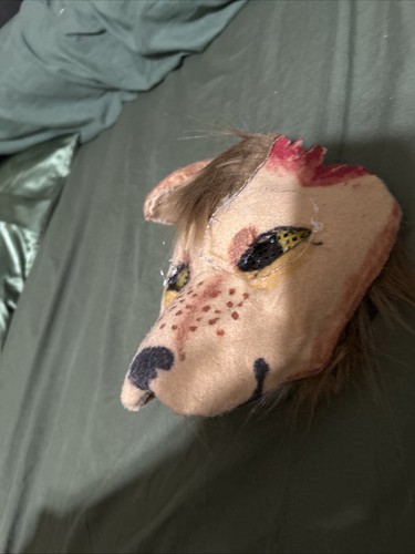 dog Therian mask/tan/Brown/black/yellow/red￼ - Picture 2 of 4