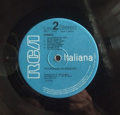 LP 33 giri FRANCESCO DE GREGORI RIMMEL 1^ stampa 1975 con poster - Foto 7 di 7