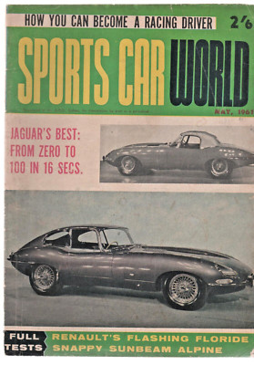 Sports Car World 1961 May Jaguar E Type VW Beetle Sunbeam Alpine Renault Floride