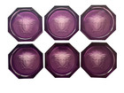 Rosenthal Versace Glass Coasters 6 Medusa Head BRAND NEW Boxed Amethyst Colour