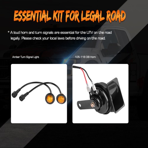 Kit de señal de giro UTV bocina legal para calle e interruptor basculante + barra de luz de persecución trasera de 30" - Imagen 5 de 19