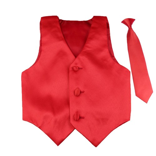 Formal Wedding Color Satin Necktie & Vest set Only Boy Baby Toddler Teen 8-20 - Picture 20 of 25